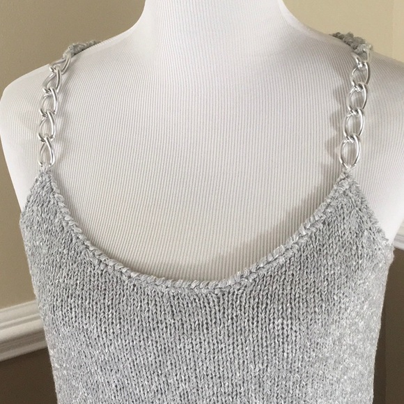 knitted\chain top grey C0069 - Picture 3 of 4